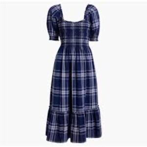 Hill House The Louisa Nap Dress in Navy Spring Plaid